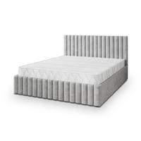 POLSTERBETT CARMIA K 120x200 cm mit Bettkästen - Hellgrau - Hellgrau, Holz/Textil - MASSENO