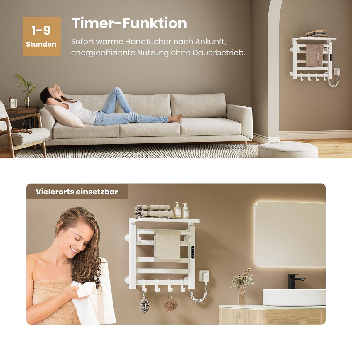HEIZKÖRPER Elektrisch mit WiFi und Fernbedienung Weiß 50/50 cm - Weiß, Metall (50/50/25cm) - EMKE