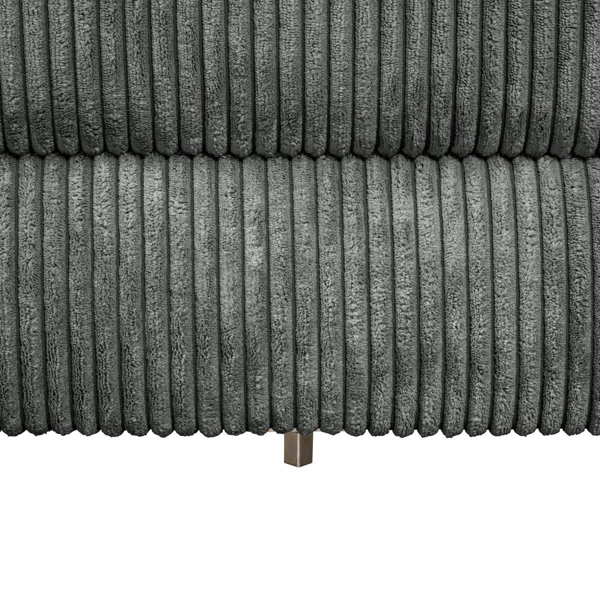 FUNKTIONSSOFA mit Hocker Kattie Cordstoff anthrazit - Anthrazit, Kunststoff (144/230cm) - 58aufmkessel
