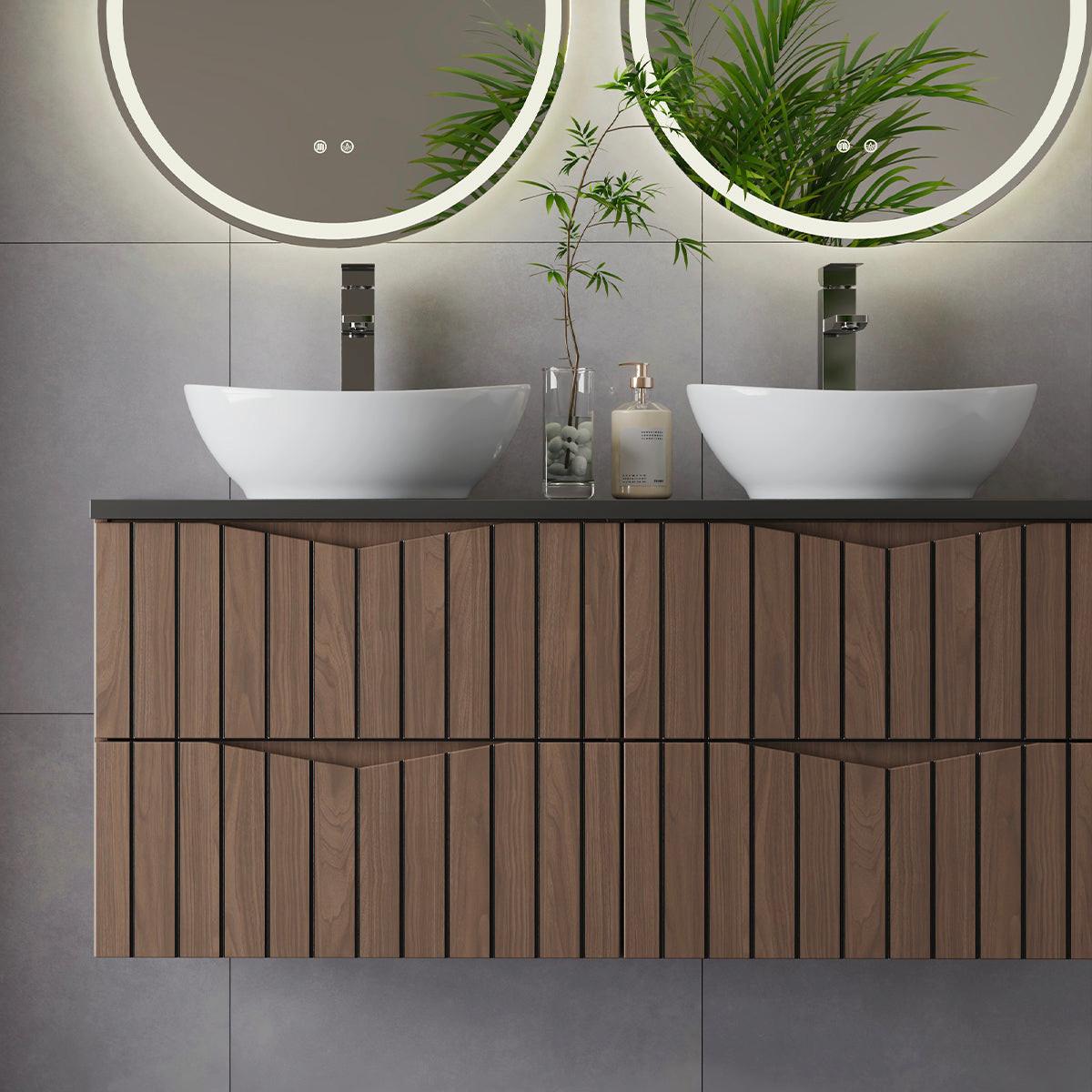 WASCHTISCHUNTERSCHRANK 120.6cm Siena Holz und Schwarz - Braun, Holzwerkstoff (120.6/52.2/46.5cm) - Petits-meubles