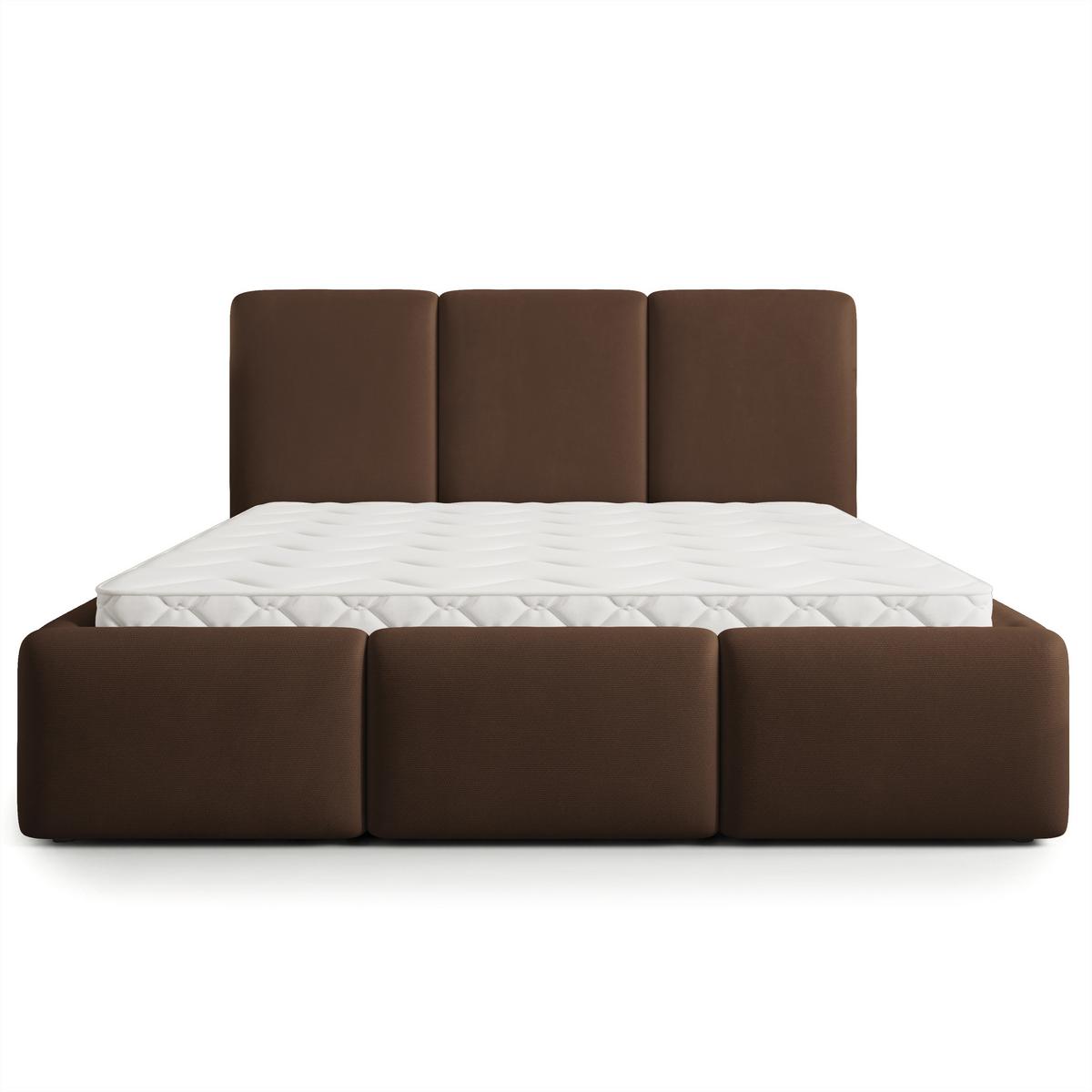 POLSTERBETT ARSIL 180x200 cm mit Bettkästen - Braun - Braun, Holz/Textil (180/200cm) - MASSENO