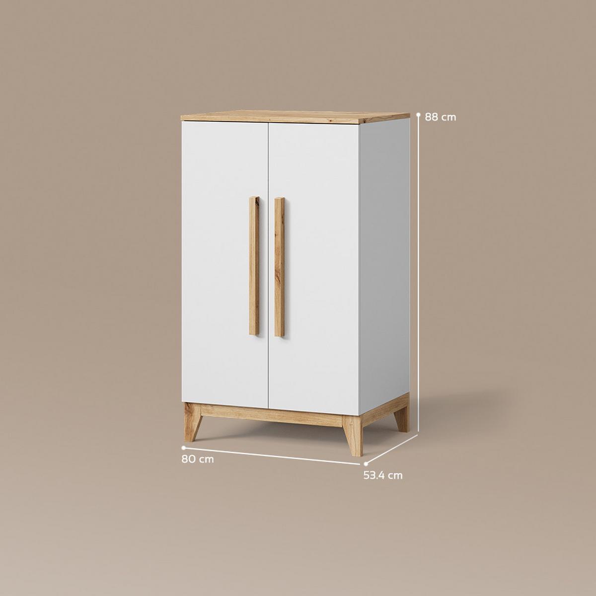 KINDERKLEIDERSCHRANK Mailo Weiß/Artisan 70 x 120 cm - Weiß/Eiche Artisan, Holzwerkstoff (70/120/53.4cm) - Livinity®