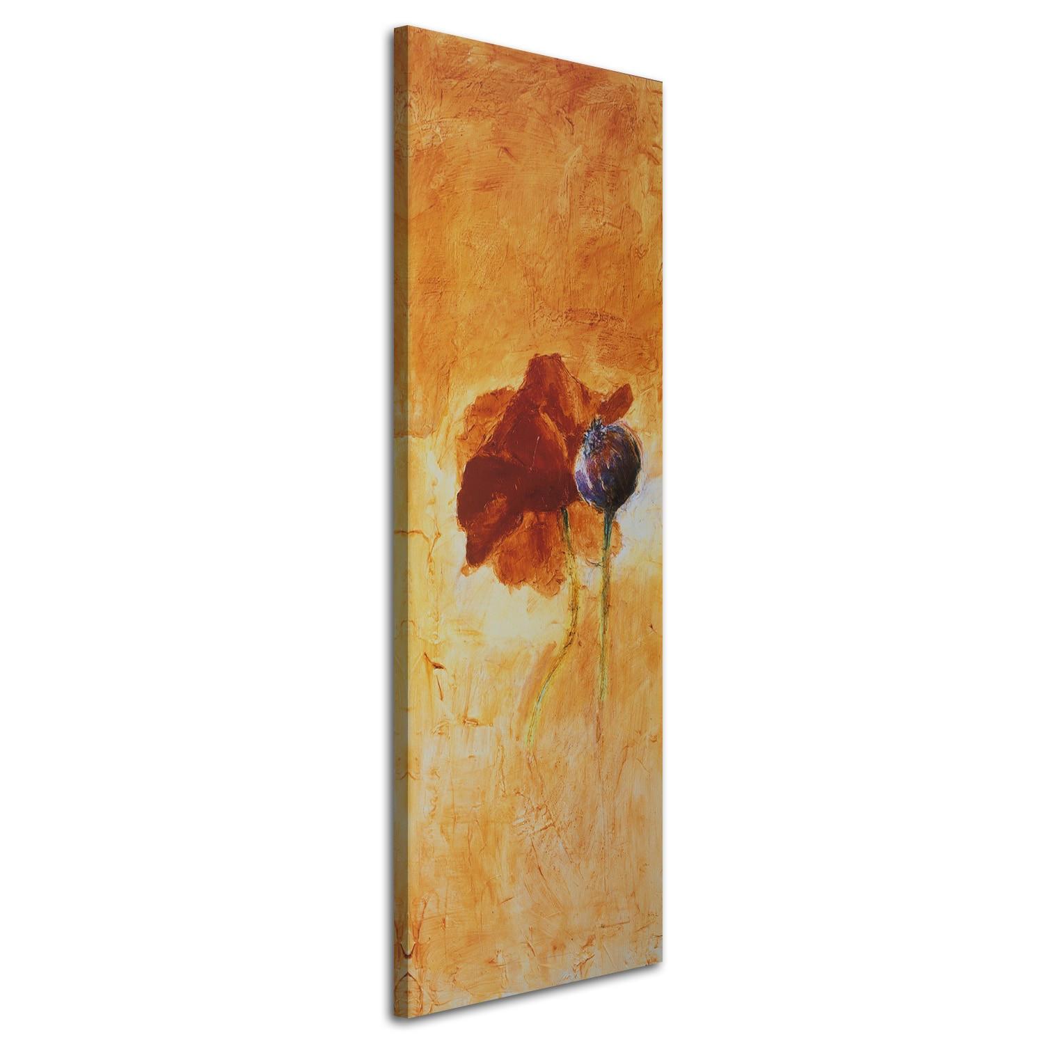 WANDBILD mohnblume wie handgemalt - Orange, Textil (30/90cm) - Feeby