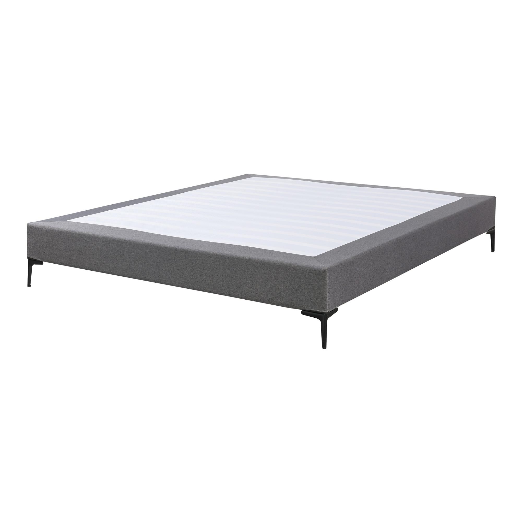 BETTRAHMEN Lilla - Dunkelgrau, Holzwerkstoff/Textil (140/200cm) - [en.casa]