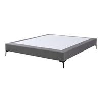 BETTRAHMEN Lilla - Dunkelgrau, Holzwerkstoff/Textil (140/200cm) - [en.casa]