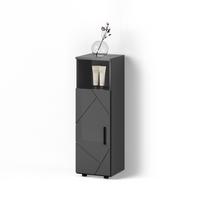 MIDISCHRANK Ronco Anthrazit Hochglanz 30 x 95 cm - Schwarz Hochglanz, Holzwerkstoff (30/95/30cm) - Livinity®