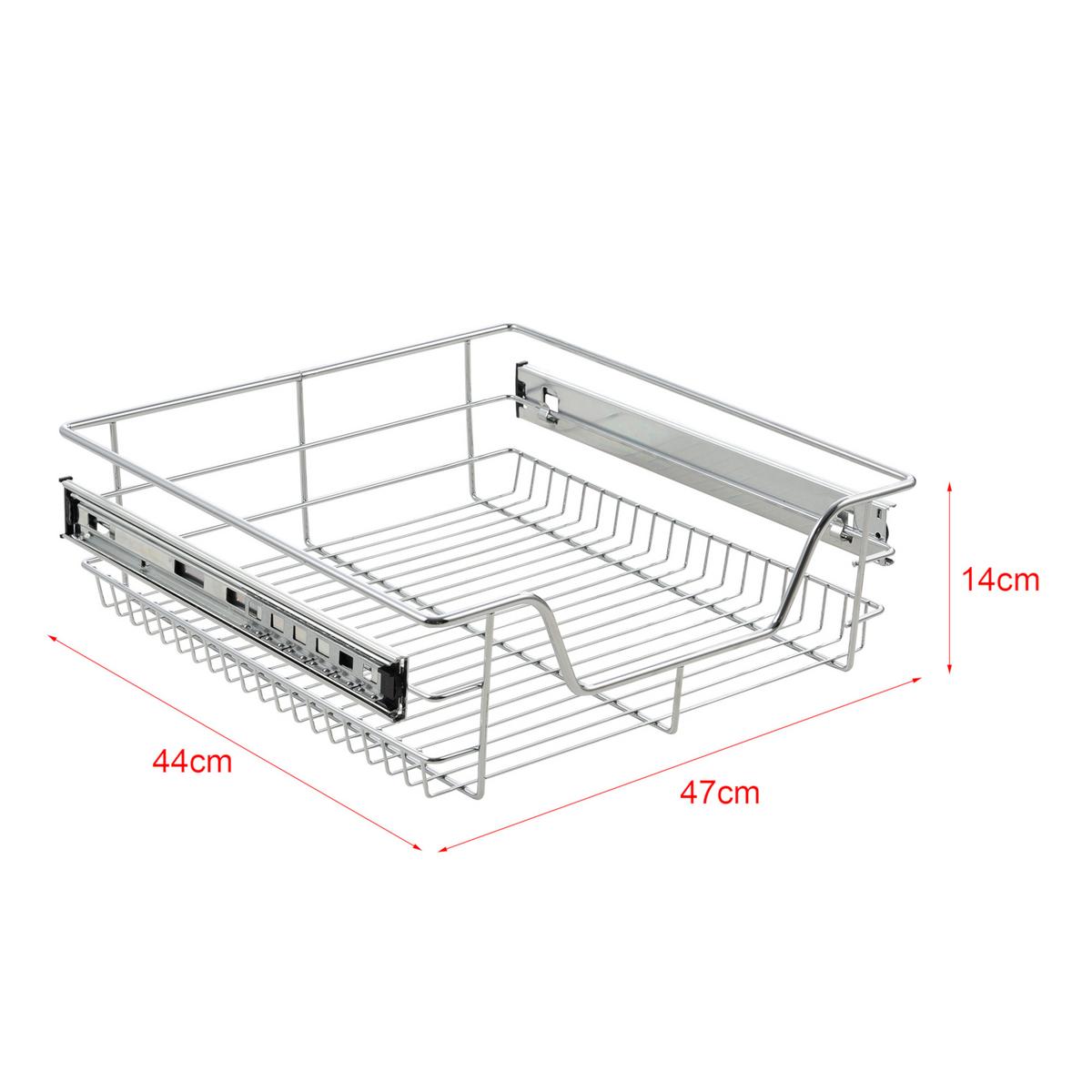 TELESKOPSCHUBLADE-SET 2 TLG. Doustelle - Silberfarben, Metall (44/14/47cm) - [en.casa]