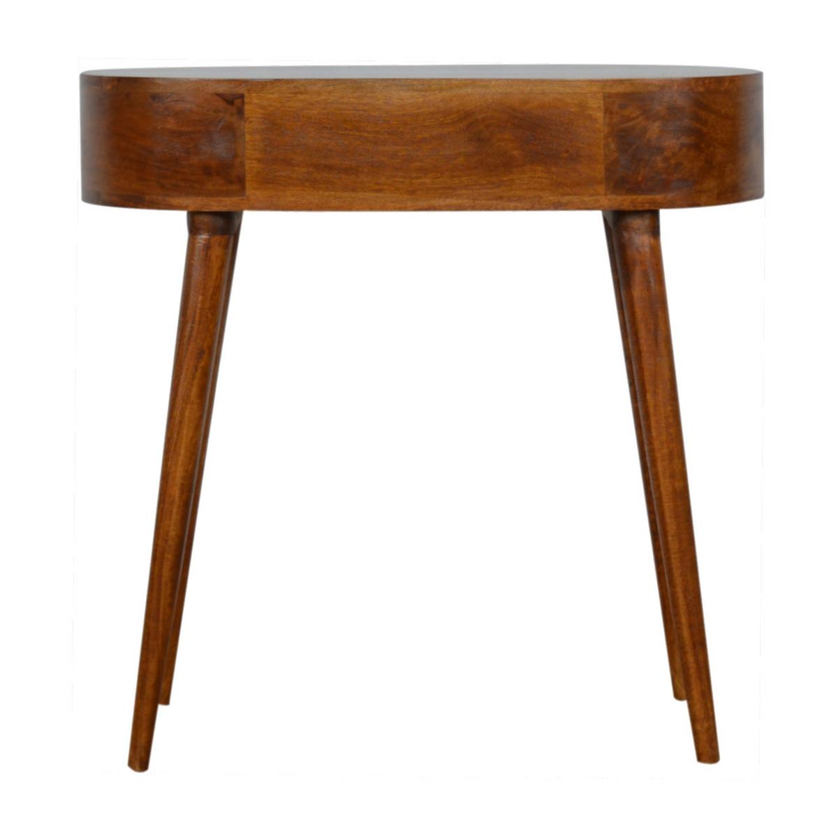 KONSOLENTISCH im Kastanienholz-Finish aus MassivholZ, 1 Schublade, Nordische Beine - Messingfarben/Braun, Holz/Metall (40/80/78cm) - Artisan Furniture