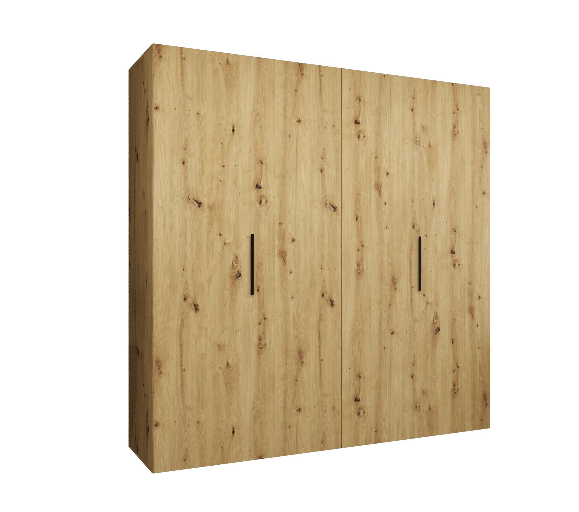 DREHTÜRENSCHRANK 202/200/52 4-türig - Schwarz/Eiche Artisan, Holz (200/202/52cm) - MÖBEL KRYSPOL