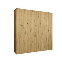 DREHTÜRENSCHRANK 202/200/52 4-türig - Schwarz/Eiche Artisan, Holz (200/202/52cm) - MÖBEL KRYSPOL