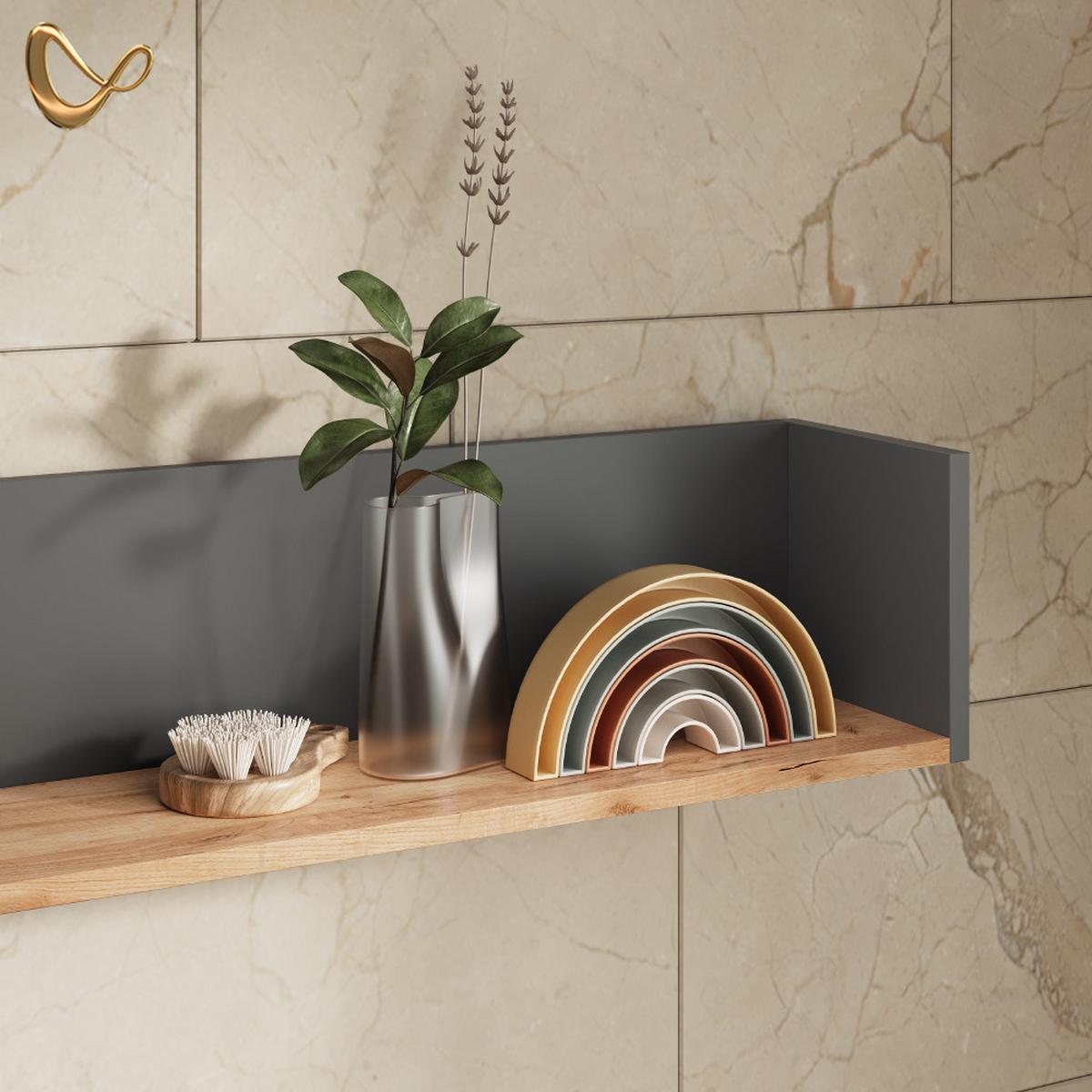 WASCHMASCHINENSCHRANK Paolina Anthrazit/Goldkraft Eiche 93.4 x 20 cm - Honigeiche/Anthrazit, Holzwerkstoff (93.4/20/20cm) - Livinity®