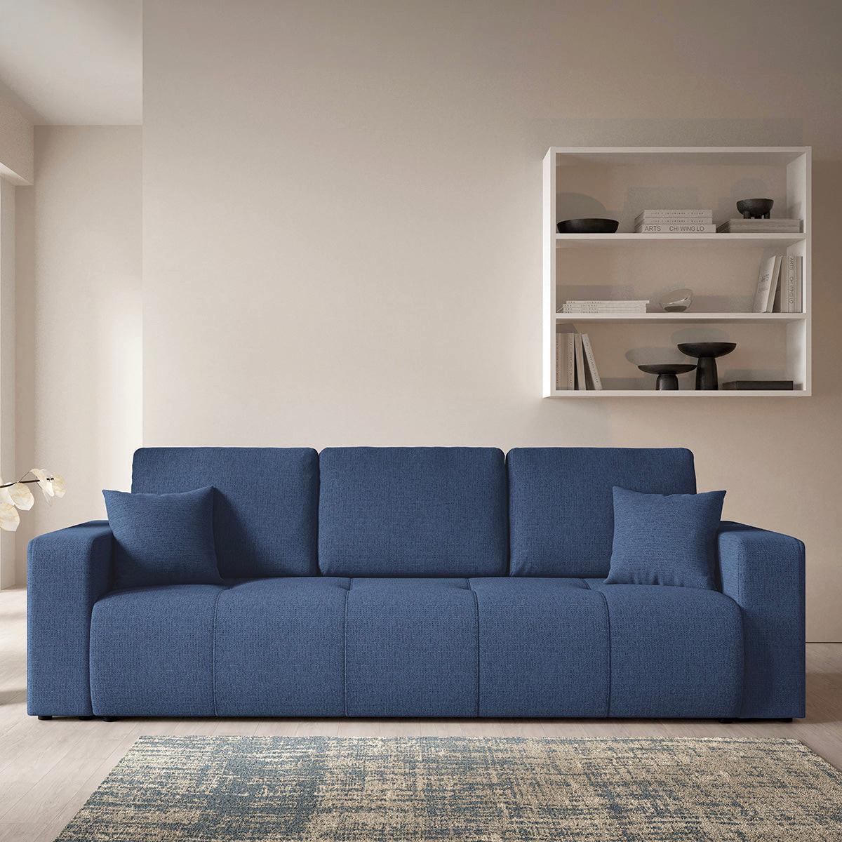 SOFA Vasco 3 Sitzplätze Blau - Blau, Holz (244/86/92cm) - Petits-meubles