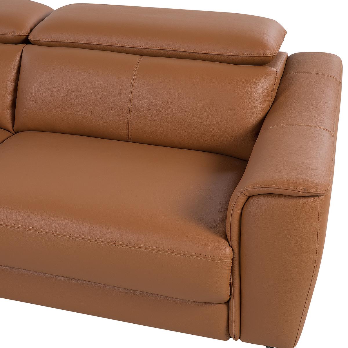 SOFA Leder Goldbraun Narwik - Goldfarben, Leder/Textil (203/93/98cm) - Beliani
