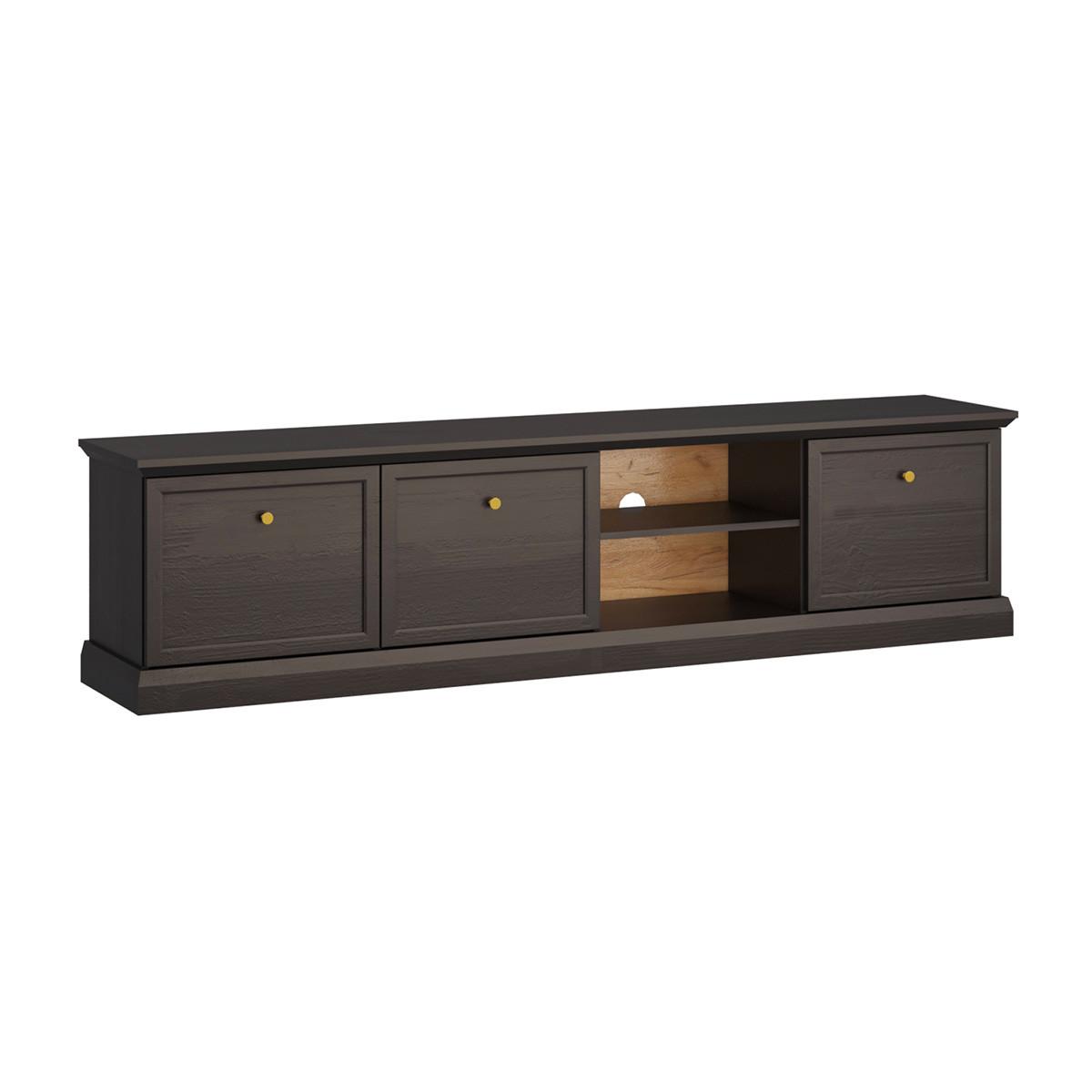 TV-MÖBEL Toja Anthrazitfarbenes Holz - Braun, Holzwerkstoff (206.2/51.1/39.5cm) - Petits-meubles