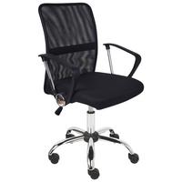 BÜROSTUHL Schwarz Best - Silberfarben/Schwarz, Textil (55/94/55cm) - Beliani