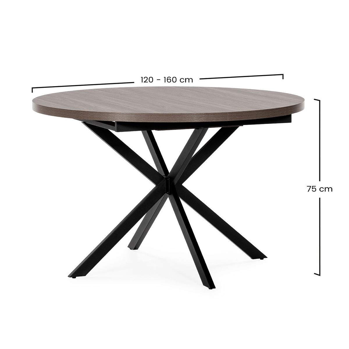 ESSTISCH Murano Walnuss-Optik, 120-160 cm - Walnussfarben, Holzwerkstoff (120/120/75cm) - VS Venta-stock