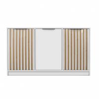 KOMMODE GAREN 138/81/41cm mit Schubladen 3 Türen Weiß - Weiß, Holzwerkstoff (138/81/41cm) - MASSENO
