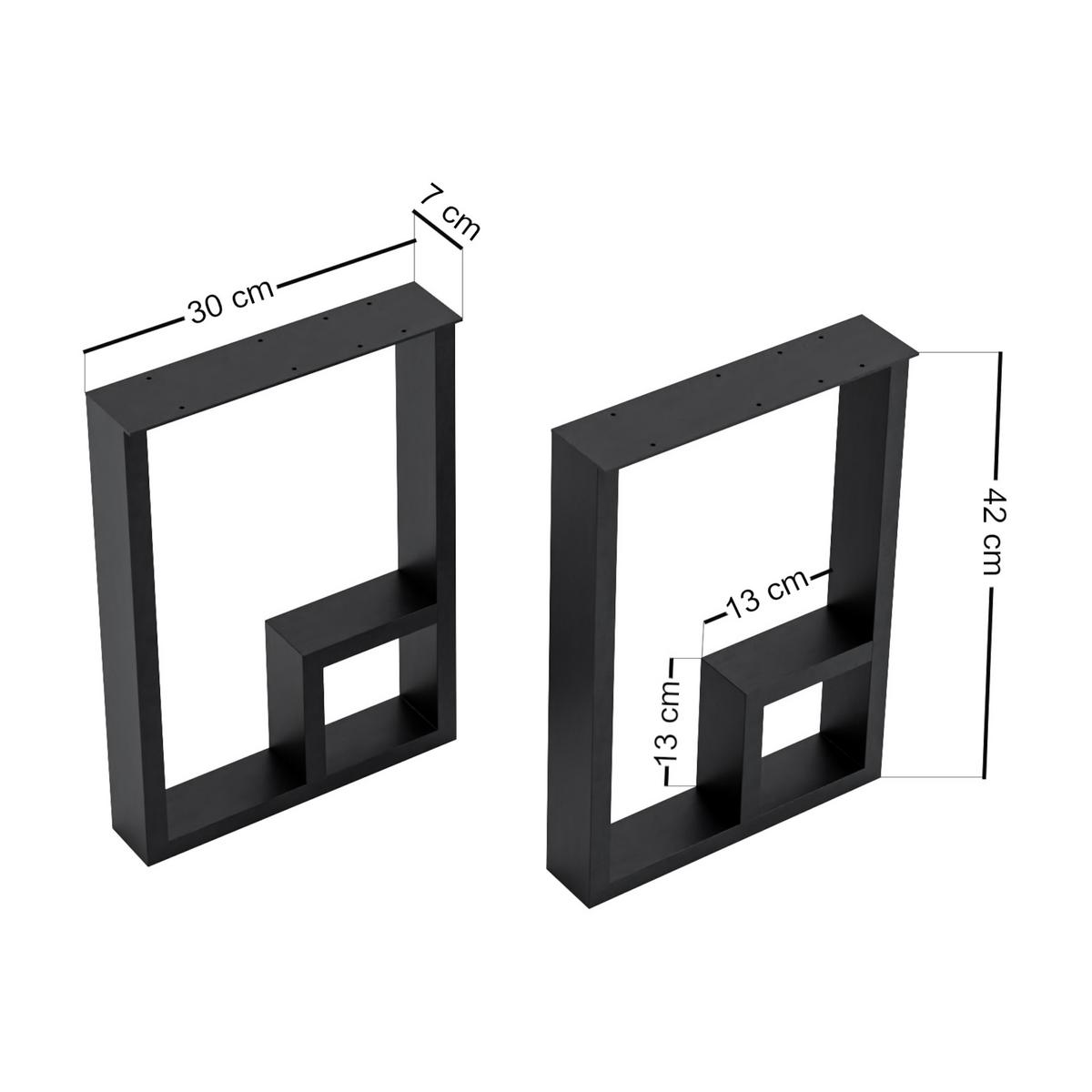 TISCHGESTELL-SET 2 TLG. Kauhava - Schwarz, Metall (30/42/7cm) - [en.casa]