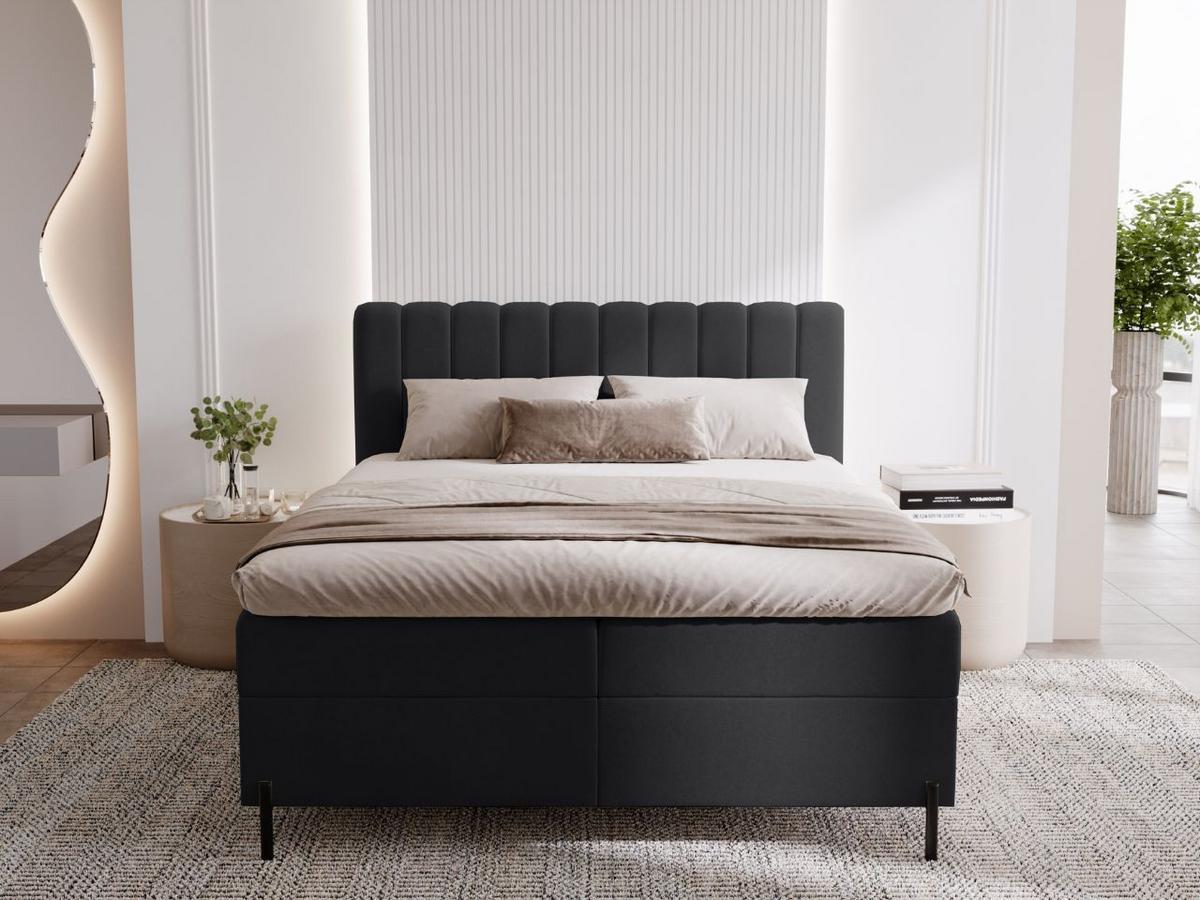 BOXBETT Primavera 180x200 Schwarz - Schwarz, Holz/Textil (180/200cm) - Graingold