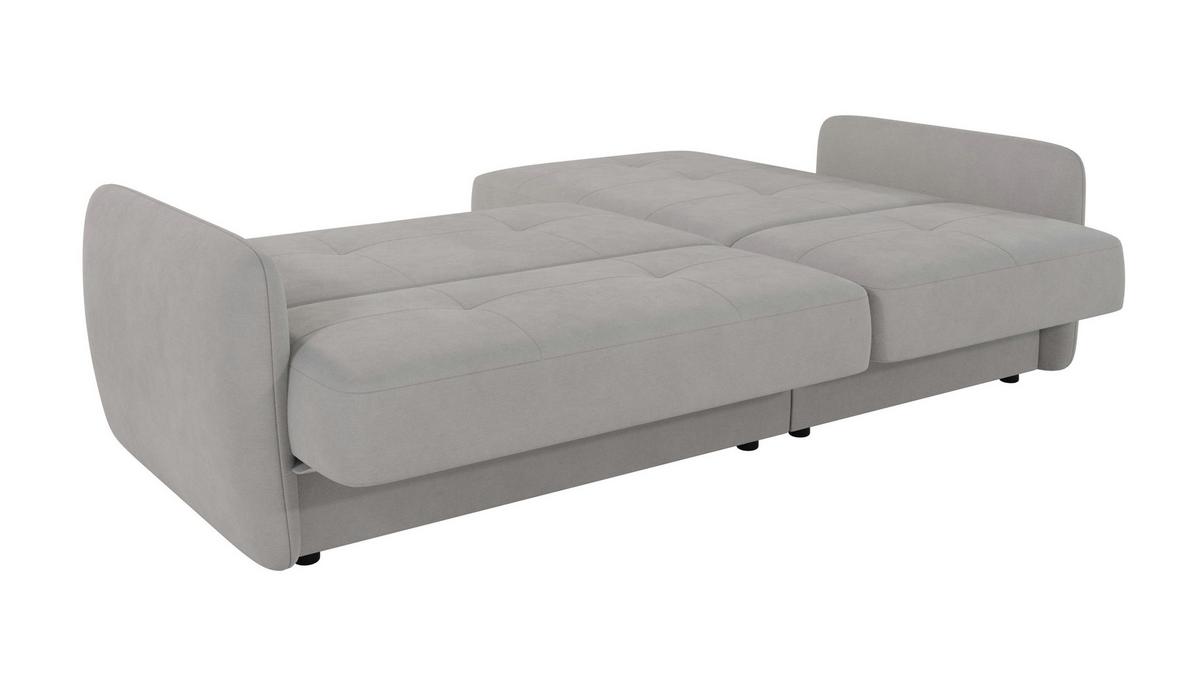 ECKSOFA Lupo Silber Mikrofaser - Silberfarben/Schwarz, Holz/Kunststoff (232/147cm) - S-Style Möbel
