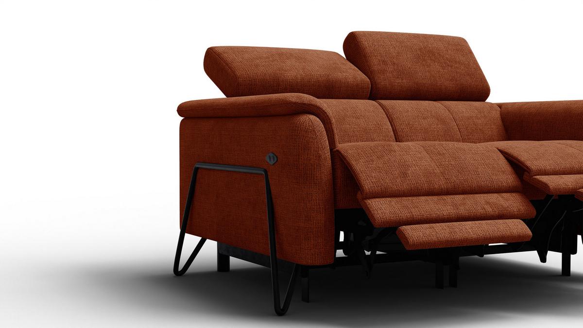 RELAXSOFA RODEN 2-Sitzer, rostrot - Orange, Holz/Textil (152/82/103cm) - Wozimo
