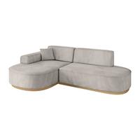 ECKSOFA Ottomane Links MARI-L1-v2 - 243x171x83 cm Hellbraun Velours - Hellbraun, Holzwerkstoff/Textil (243/171cm) - ALTDECOR