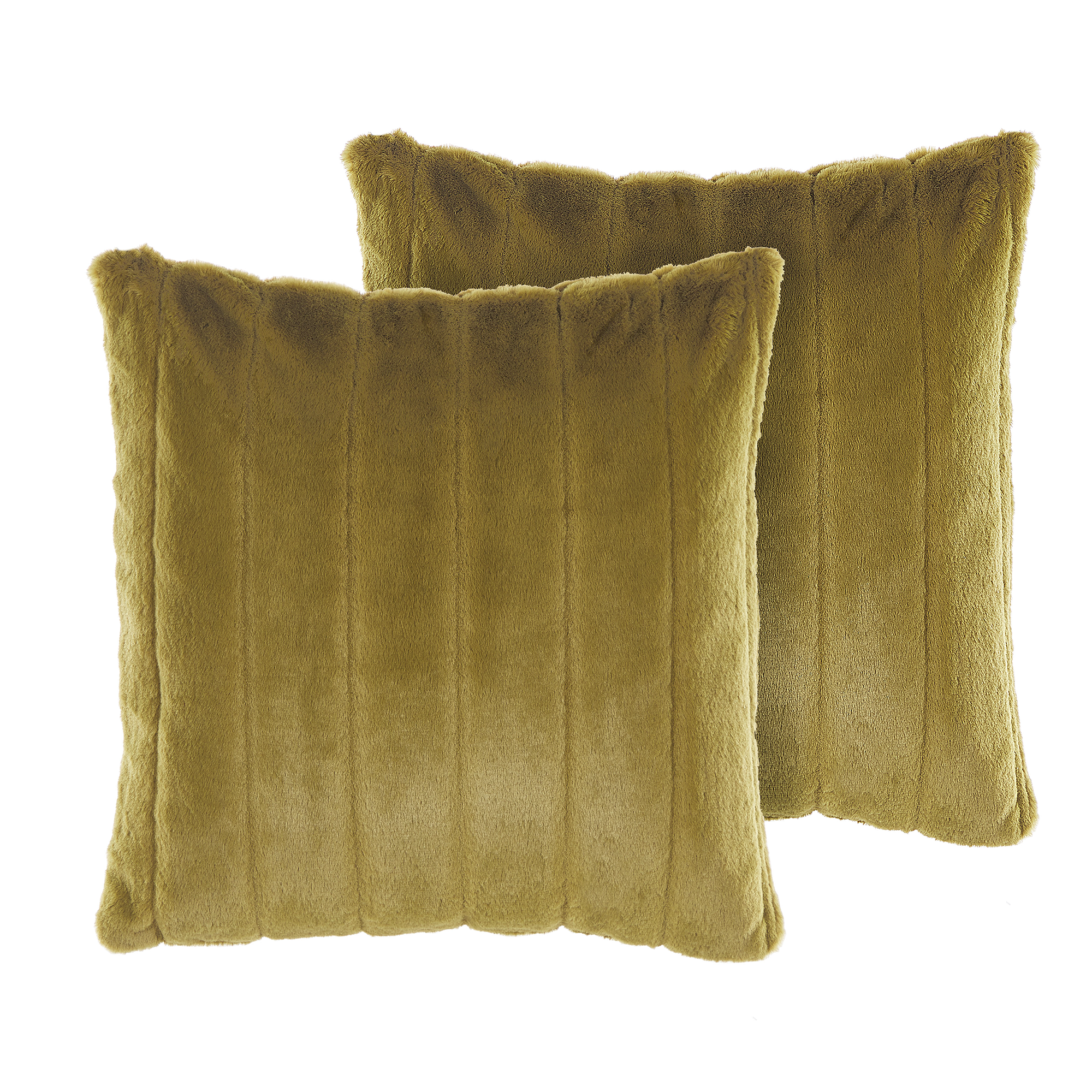 DEKOKISSEN 2er-Set Olivgrün 45/45 cm Pumila - Olivgrün, Textil (45/45cm) - Beliani