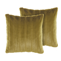 DEKOKISSEN 2er-Set Olivgrün 45/45 cm Pumila - Olivgrün, Textil (45/45cm) - Beliani