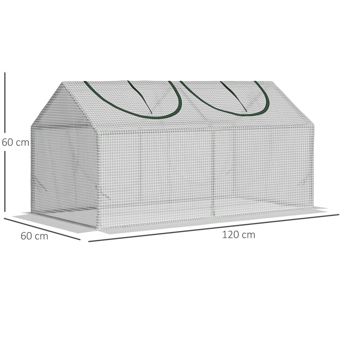 FOLIENGEWÄCHSHAUS mit Fenster PE Treibhaus Tomatenhaus 120x60x60cm Weiß - Weiß, Kunststoff (60/60/120cm) - Outsunny