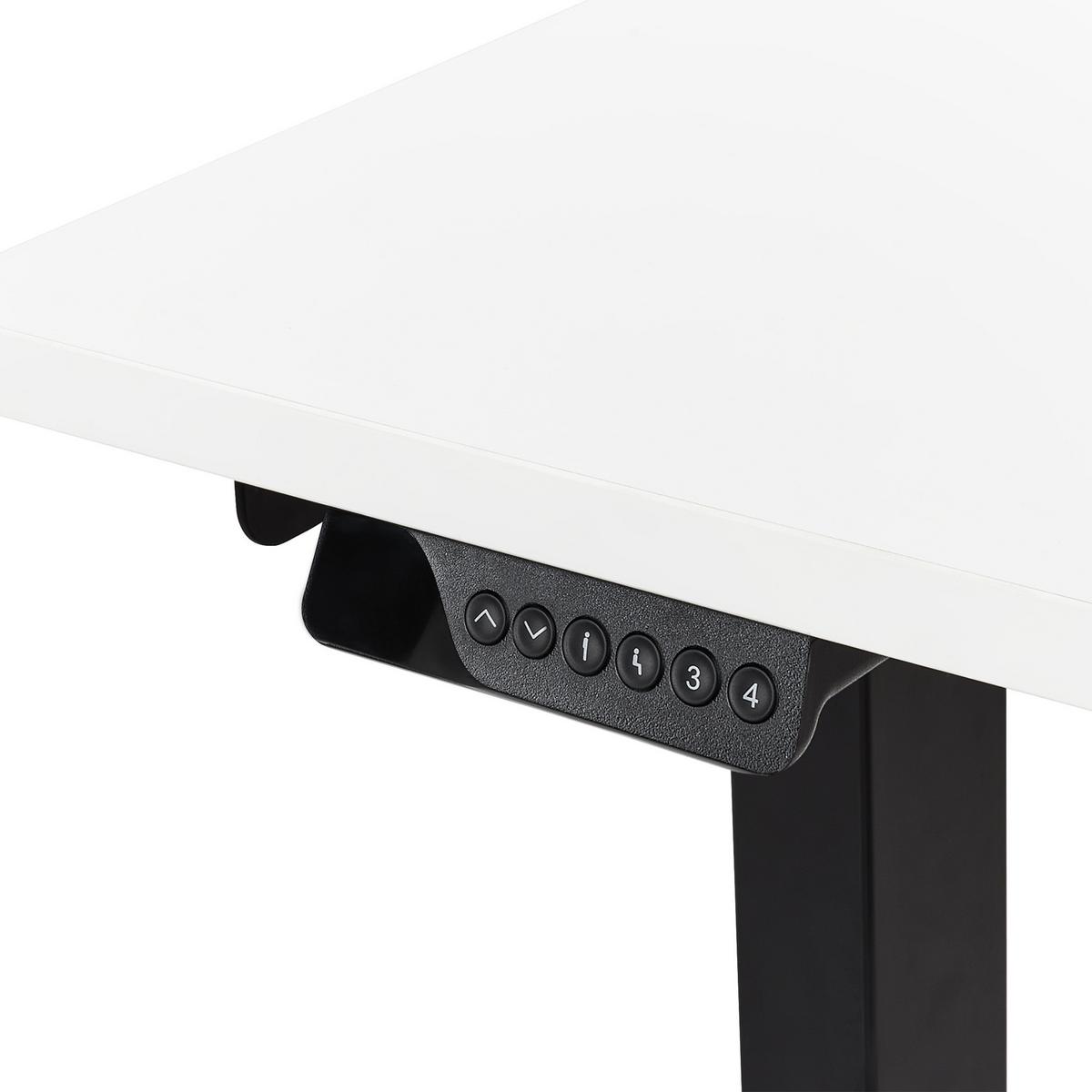 SCHREIBTISCH 160x60 cm elektrisch Schwarz/Weiß Destines - Schwarz/Weiß, Holzwerkstoff (109/160/60cm) - Beliani