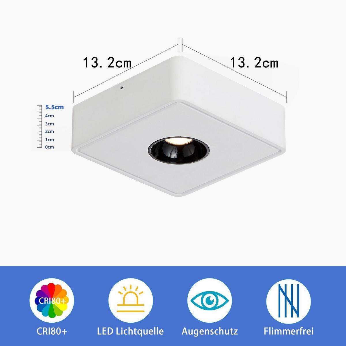 LED-DECKENSTRAHLER Estes 1-flammig 132/132/55cm - Weiß, Metall (132/132/55cm) - Nettlife