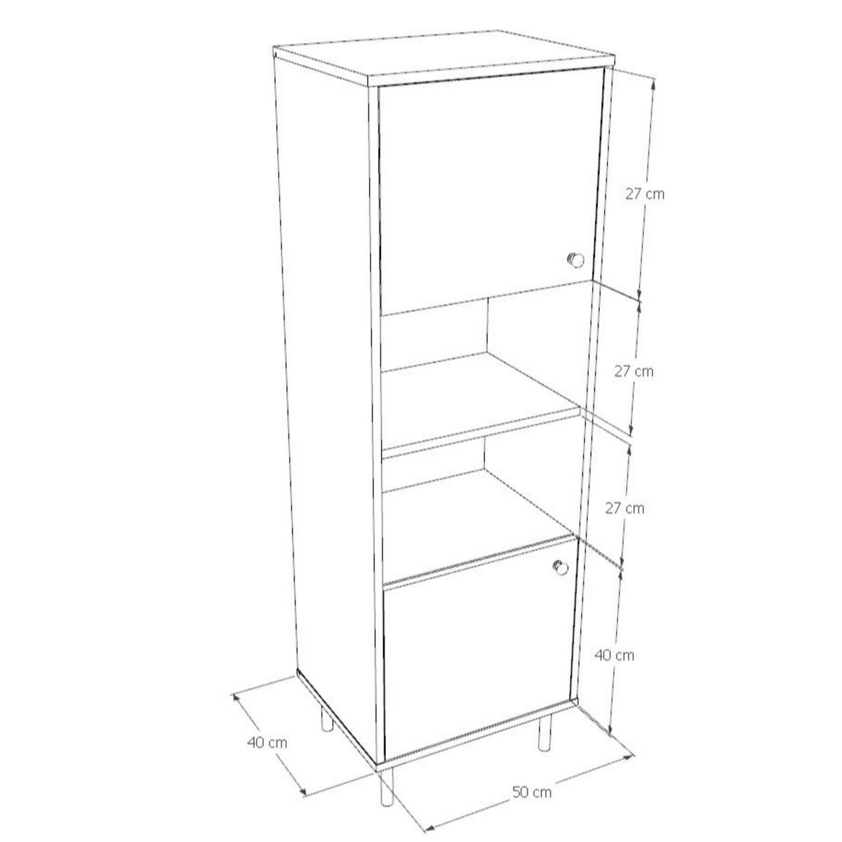 HIGHBOARD Venus - Weiß, Holzwerkstoff (50/121/40cm) - RAUMHIRSCH FURNITURE