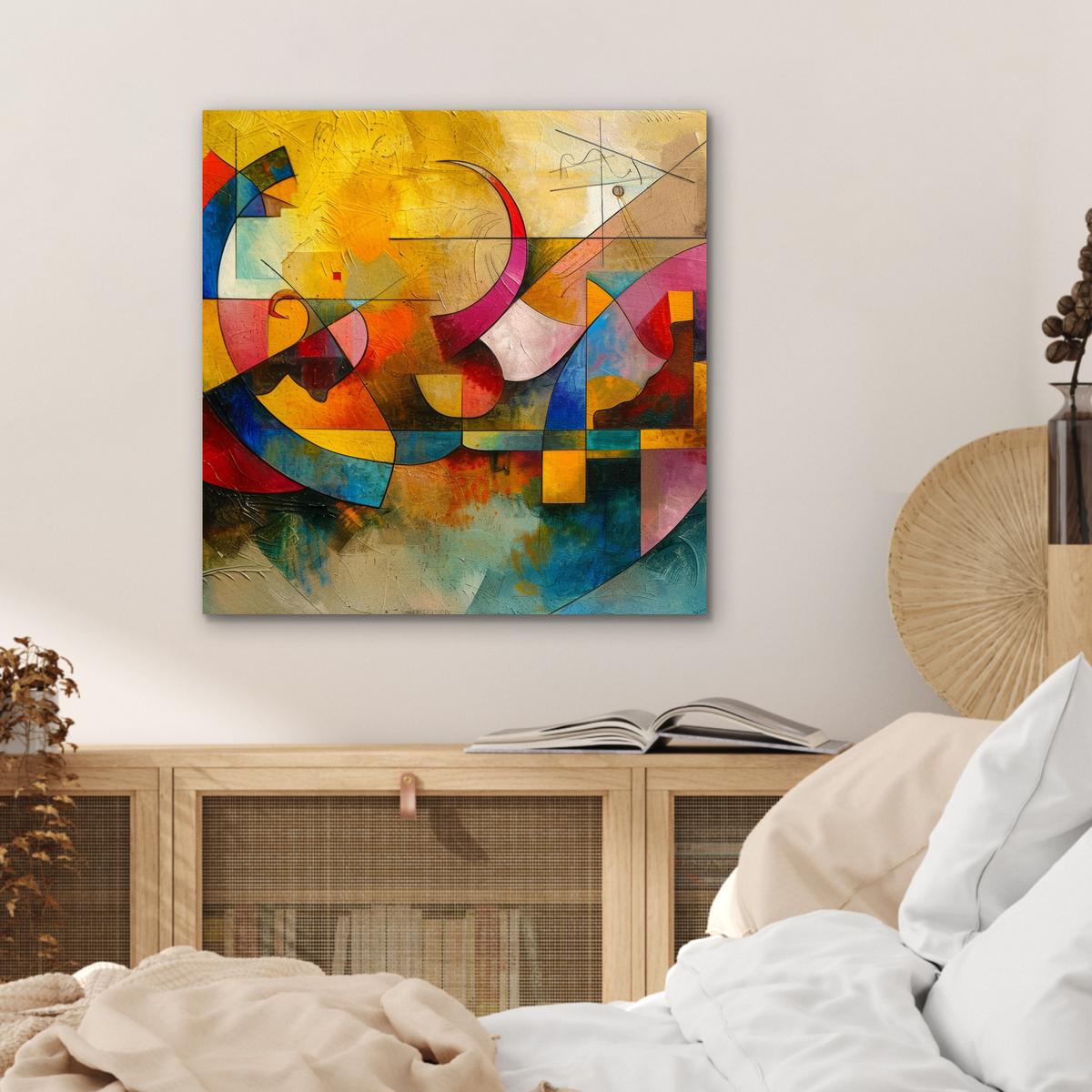 METALLBILD Kunst - Abstrakt - Modern 50x50 cm - Gelb, Metall (50/50cm) - MuchoWow