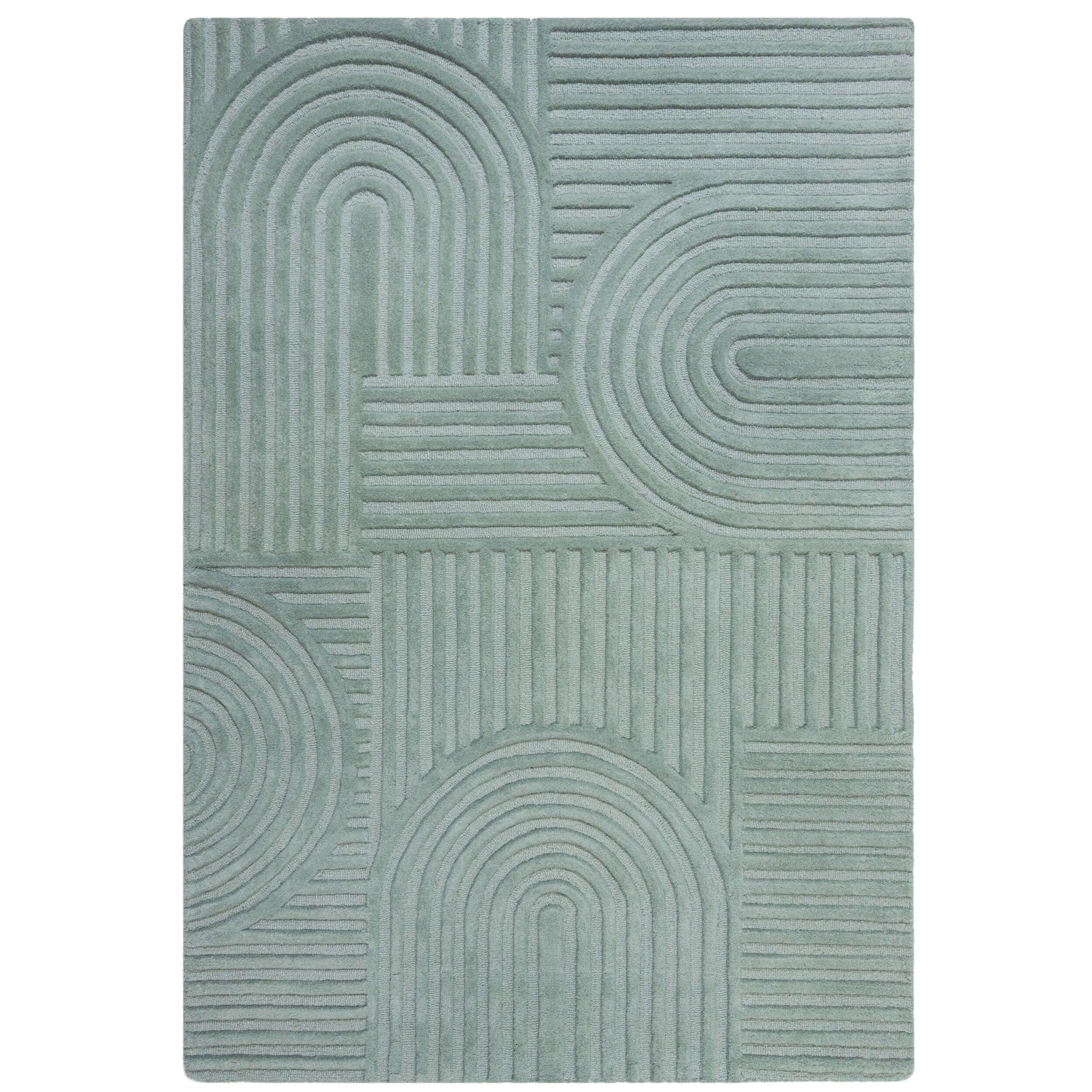 TEPPICH aus Wolle LEVEN in Entenei-Blau, geometrisch, 160 x 230 cm - Blau, Textil (230/160cm) - KADIMA DESIGN