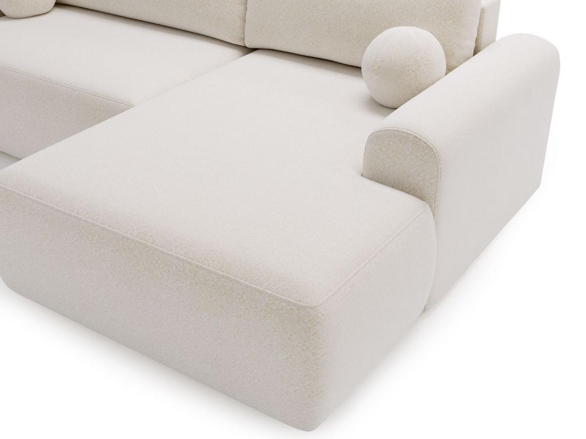 ECKSOFA Savana Weiß Links - Weiß, Holz/Textil (257/177cm) - Graingold