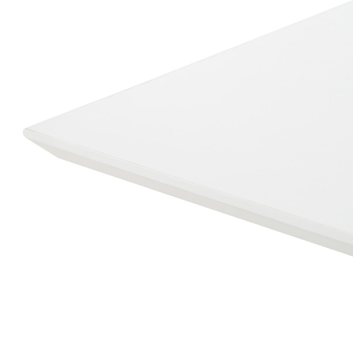 BIELY KONFERENČNÝ STOLÍK s vysokým leskom, LED osvetlením a dizajnom v tvare V - Weiß, Holzwerkstoff (50/100/46cm) - Urban Meuble