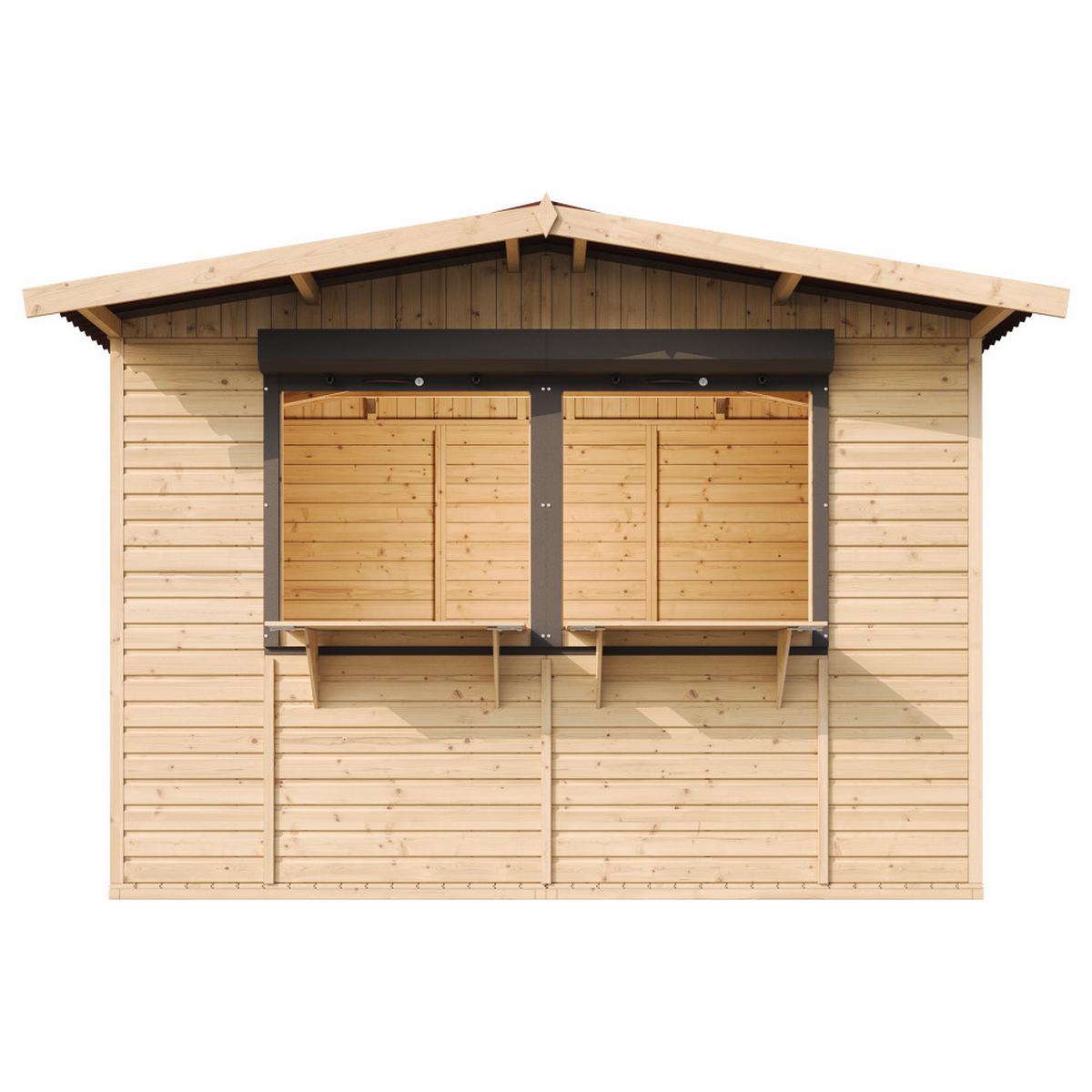 MARKTBUDE Holz M150Z Gartenhaus, Holz - 263 x 336 cm / 6 m2 - Beige, Holz (336/232/236cm) - Timbela