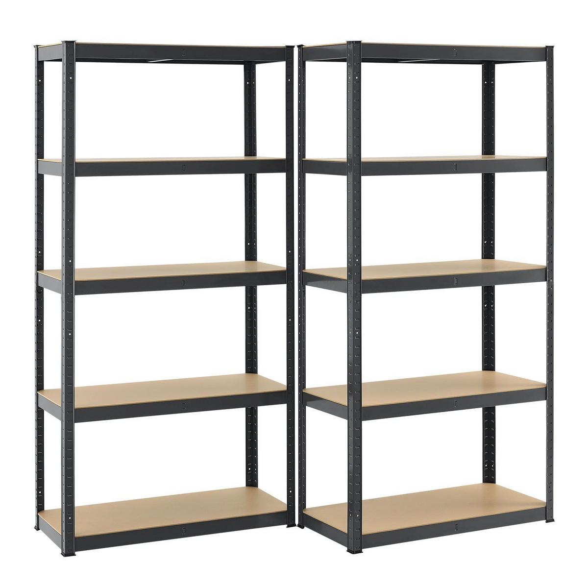 REGALSYSTEM Basic grau insgesamt 15 Böden (3er-Set) - Grau, Metall (160/180/160cm) - Juskys