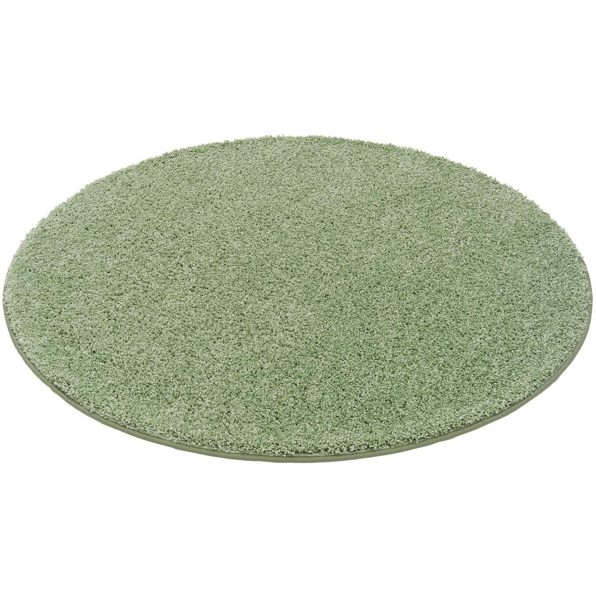 LUXUS HOCHFLOR LANGFLOR TEPPICH MILANO RUND - Mintgrün, Textil (160/160cm) - Snapstyle