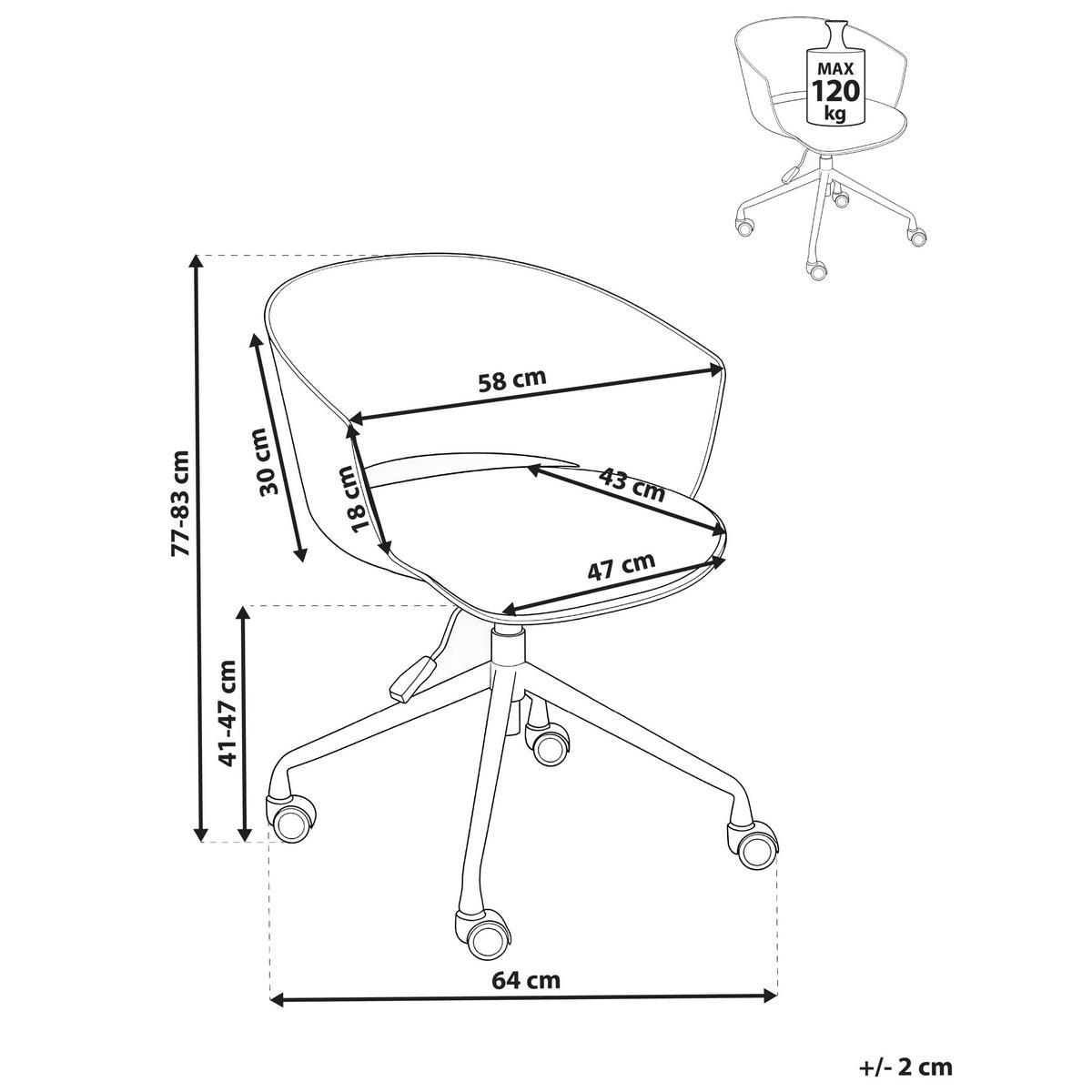 BÜROSTUHL Gelb Gleeful - Gelb/Schwarz, Textil (64/77/64cm) - Beliani