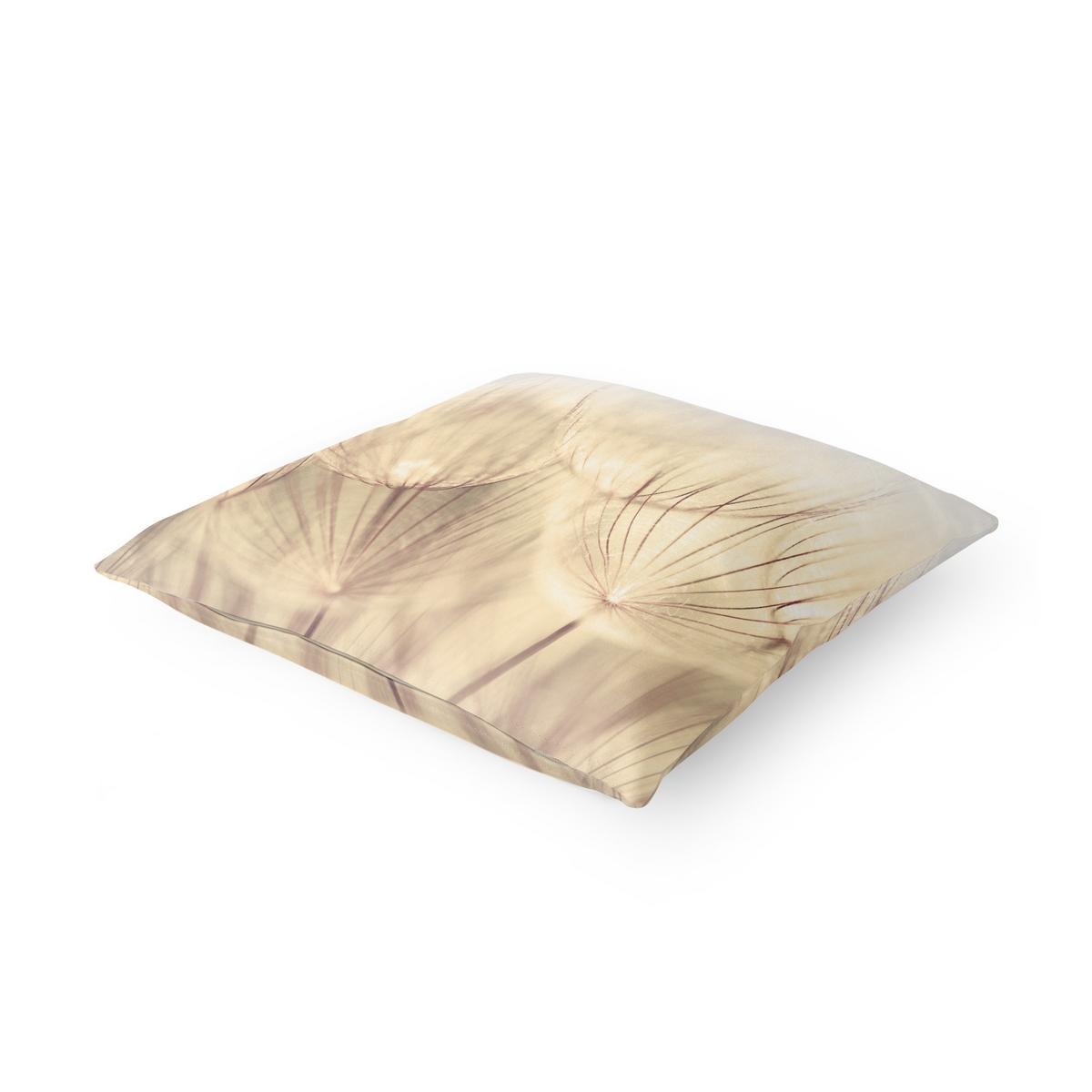 DEKOKISSEN Pusteblumen Nahaufnahme in wohnlicher Sepia Tönung 50/50 cm - Beige, Textil (50/50/10cm) - Bilderwelten