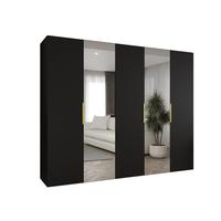 DREHTÜRENSCHRANK 202/250/52 5-türig - Goldfarben/Schwarz, Holz (250/202/52cm) - MÖBEL KRYSPOL