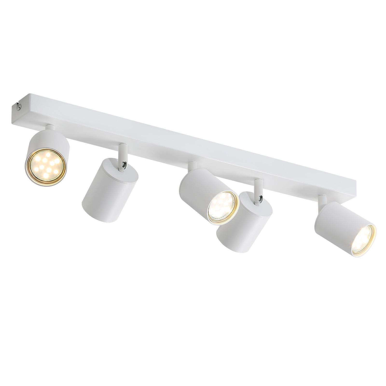 DECKENSTRAHLER Roger 5-flammig 55/3/14 cm - Weiß, Metall (55/3/14cm) - Nettlife