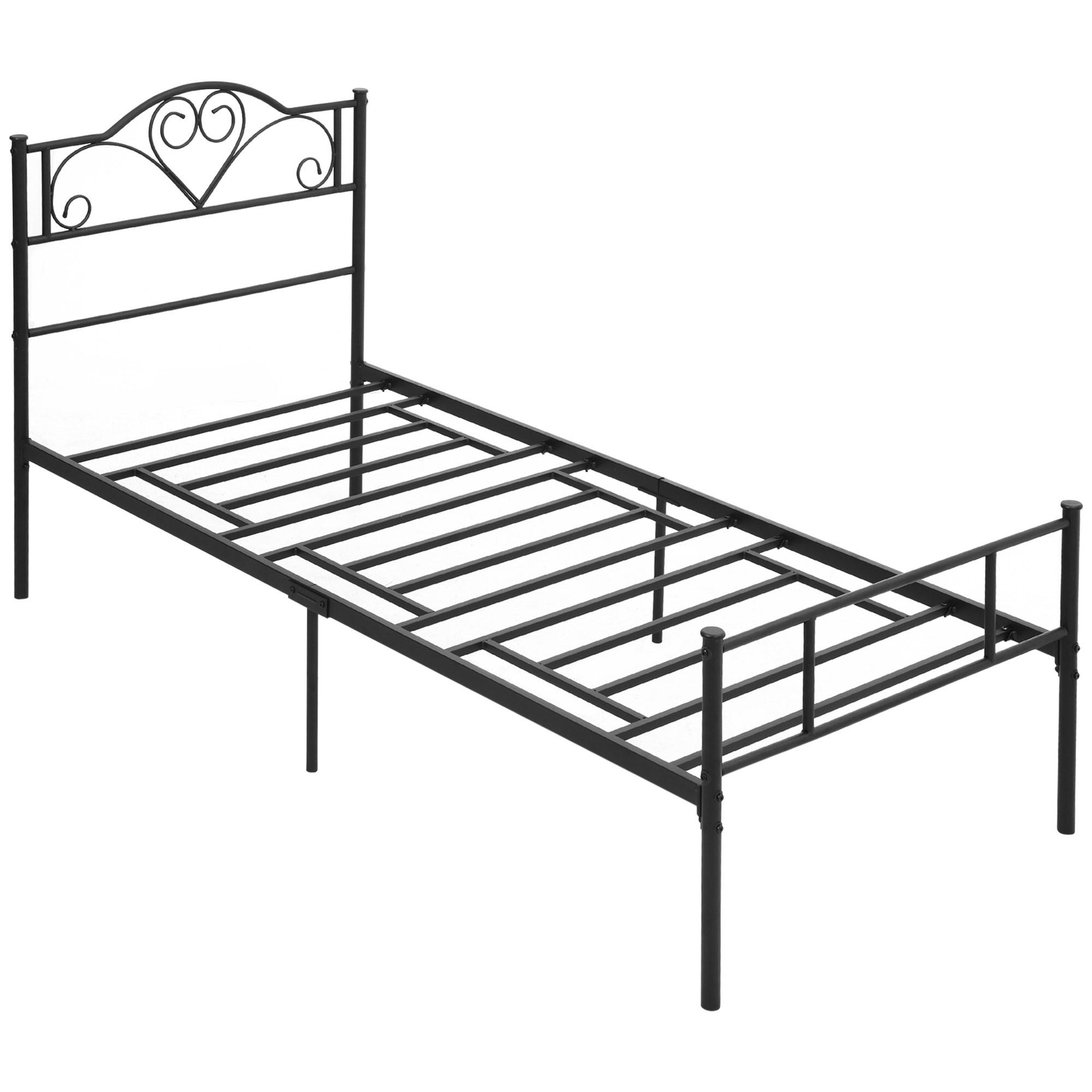 BETTRAHMEN aus Stahl 211/95/106 cm - Schwarz, Metall (90/200cm) - HOMCOM