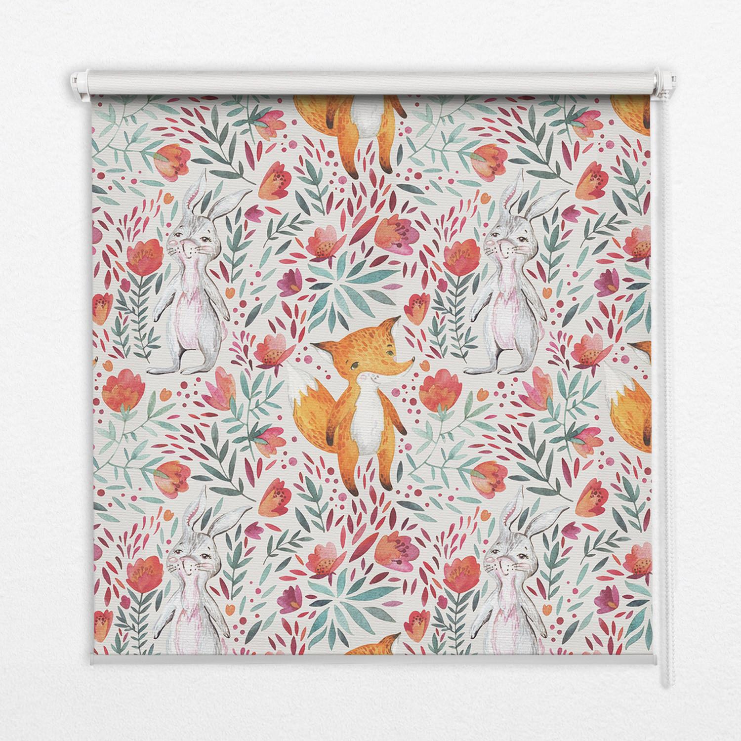 INNENROLLO - Fensterrollo - Rollo - 100x100 cm - Tiere und Pflanzen - Grün, Kunststoff (100/100/0.5cm) - TULUP