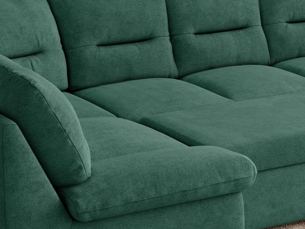 WOHNLANDSCHAFT COMODO U Grün Struktur - Silberfarben/Grün, Textil/Metall (340/93/206cm) - MKS