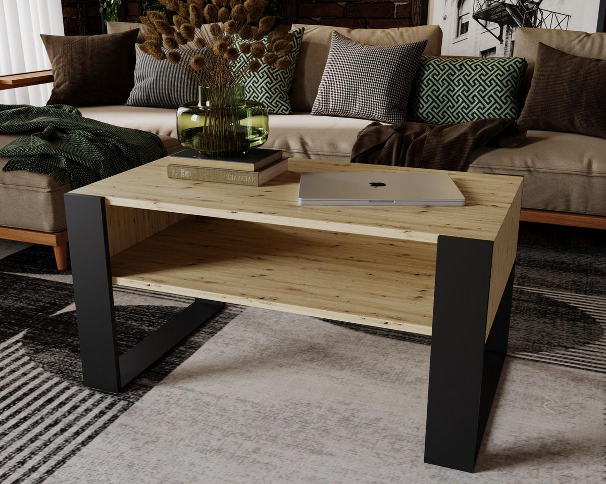 COUCHTISCH Karo92 92/45/53,6 - Eiche Artisan, Holzwerkstoff (54/92/45cm) - RAUMHIRSCH FURNITURE