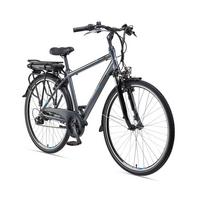 E-BIKE XT481 Trekking Elektrofahrrad 21-Gang Shimano Kettenschaltung, Pedelec, 10Ah, 36V Akku - Anthrazit, Metall (110cm) - Telefunken