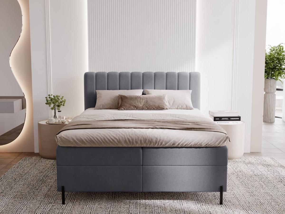 BOXBETT Primavera 140x200 Dunkelgrau - Dunkelgrau, Holz/Textil (140/200cm) - Graingold
