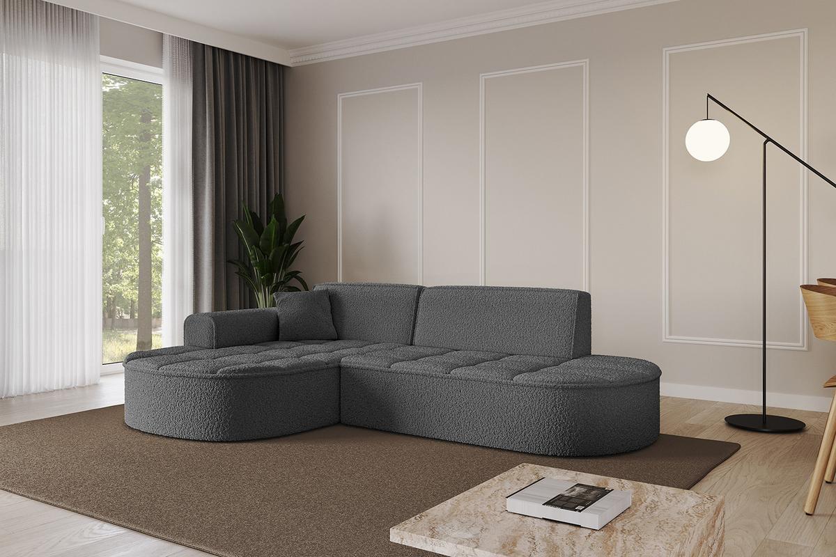 ECKSOFA Ottomane Links TARO-L1 - 243x171x79,5 cm Grau - Grau, Holzwerkstoff/Textil (243/171cm) - ALTDECOR